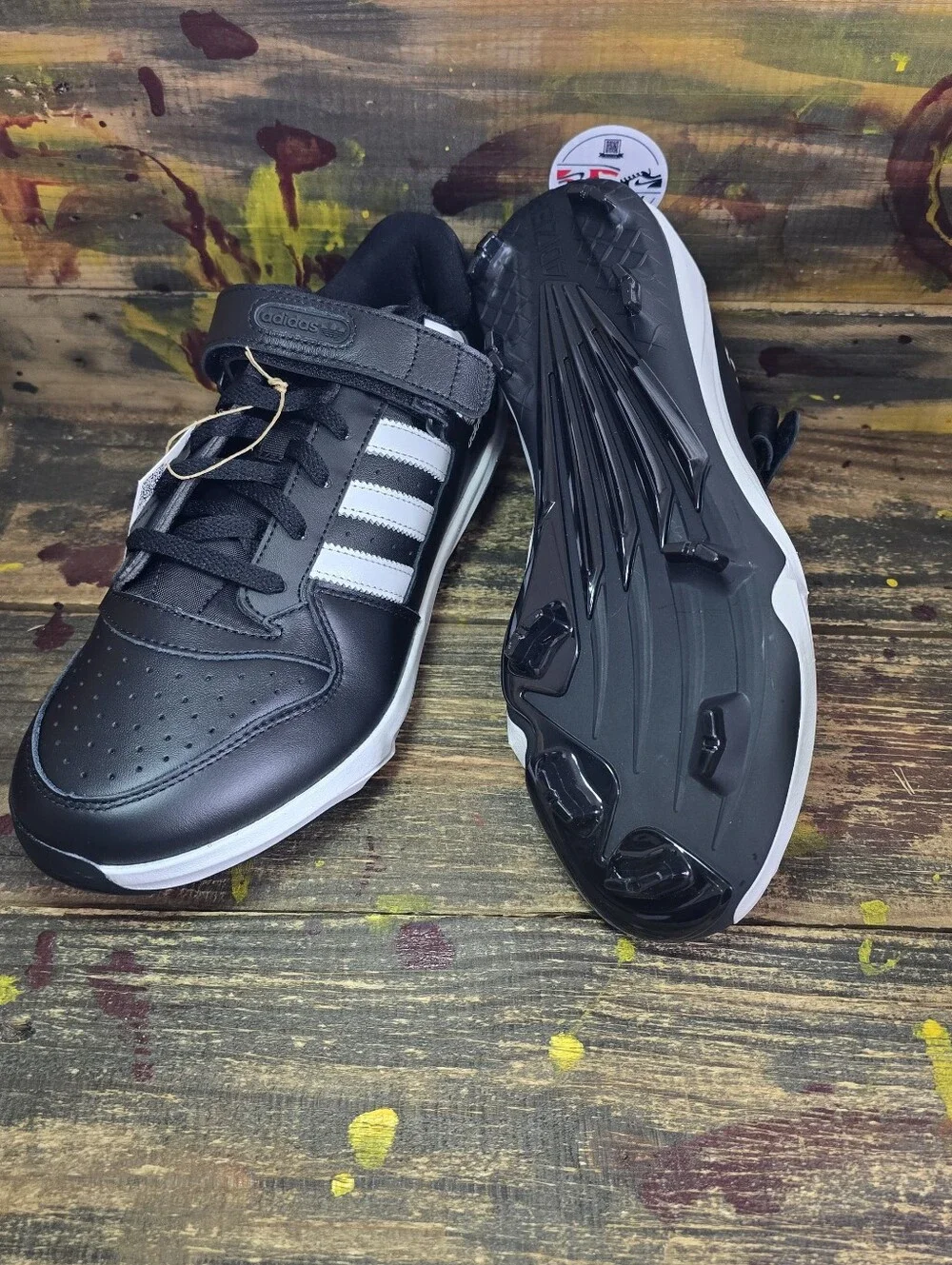 Adidas Forum TPU Baseball Cleats BSB Black Men's JR9614 Size 10.5 New
